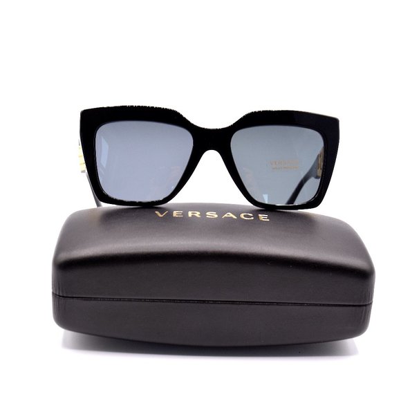 NEW VERSACE VE4418 GB1/87 BLACK DARK GREY LENS AUTHENTIC SUNGLASSES - Picture 3 of 9